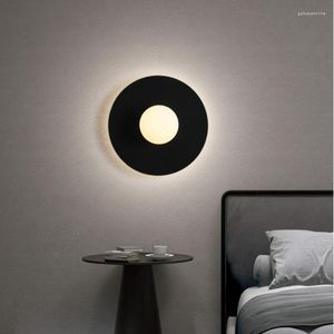 Duvar lambası Nordic Modern Wabi-Sabi Yatak Odası Oturma Odası Sconce Yuvarlak Dekor Led Aydınlatma Koridoru Koridor Tasarımı CEILL