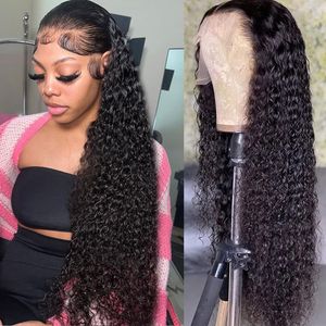Deep Wave Lace Frontal Wig Curly Human Hair Wigs for Black Women 30 34 Inch Water Wave 13x4 4x4 Closure Frontal Wig Pre Plucked