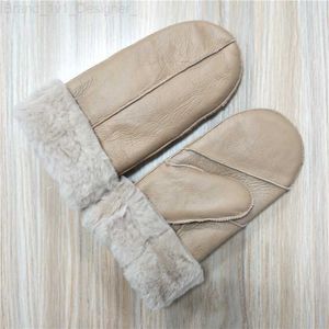 ミトン2022新しいスタイルの冬用手袋は暖かく保つ女性女性と女の子のための羊皮の革の手袋はミトンミトン冬の手袋mittens l230804