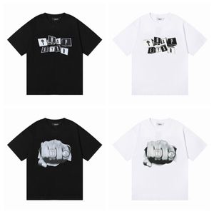 2023 NYA MENS TRAPSTAR T-shirt Kort ärmtryck Print outfit Chenille Womens Tees Black White Cotton London Streetwear Fashion Clothing S-XL Black White Ring