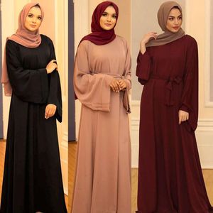 Lanfang Clothing feminino Oriente Médio Turquia cor pura vestido de tamanho grande