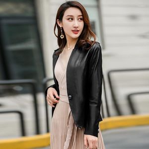 Women's Leather 2023Leather Jacket Fashion High Quality Real Jackets Women Spring Autumn Genuine Sheepskin Coat Female Tops Mujer Chaque