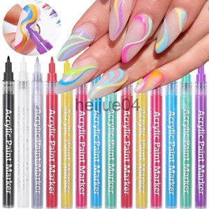 Esmalte para unhas 1 pçs Esmalte de arte para unhas Graffiti Caneta de gel acrílico Linhas abstratas Flor Onda Listra Pintura Faça você mesmo Decoração de unhas Pincel Ferramentas x0806