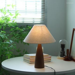 Table Lamps Retro Solid Wood Decorative Lamp Bedroom Bedside Living Room Internet Celebrity Atmosphere Gift