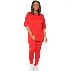 Ethnic Clothing African Clothes Women 2 Piece Set T Shirt Tops And Pants Suits Summer Fashion Solid Loose Casual Tracksuit Outfits
