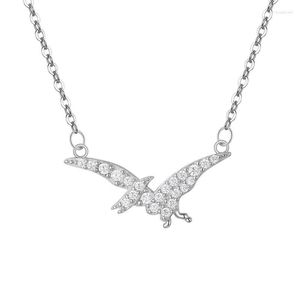 Catene Collana in argento sterling S925 Moda Collana con ciondolo a forma di drago pieno di diamanti INS Catena per collare animale