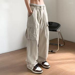 Pantaloni da uomo lavoro giapponese sottile tasca grande tubo dritto Cityboy moda strada fritta bella lunghezza del pavimento uomo