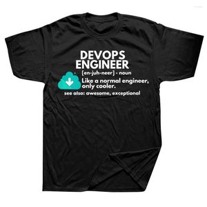 Magliette da uomo DevOps Ingegnere Definizione Divertente Ingegneria Grafica Cotone Streetwear Manica corta Regali di compleanno T-shirt stile estivo