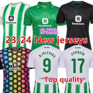 23 24 Real Betis Home Soccer Jerseys 2023 2024 Hoaquin Fekir B.Iglesias Canales Willian J Рубашка Уильям Камараса Хуанми Виктор Руис Мэн Футбольная форма