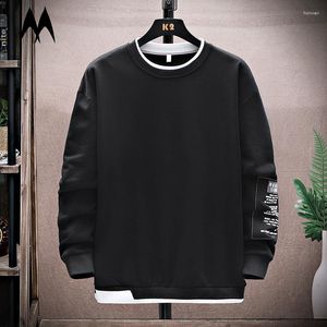 Erkek Hoodies Moda Erkek Günlük Sweatshirts Kore Uzun Kollu O boyun tarzı kazak mektubu baskı sweatshirt Erkekler Giyim Büyük Boyut 5xl