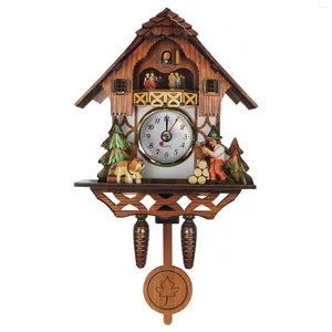 Wanduhren 3D Clocke Cuckoo Shaped Digital Clockse Pendel für Home Cafe Bar Decor