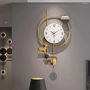 Duvar Saatleri İtalyan tarzı saat sarkık salıncak kişilik moda vintage oturma odası klokken wandklokken ev dekorasyon