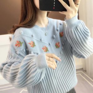 Women's Sweaters 2023 Autumn Women Sweater Fashion Loose Purple Print Ladies Knitted Female Casual Spring 0-neck Long Sleeve Pullover