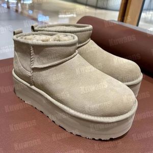 5cm platform yüksekliği kadınlar klasik ultra mini platform bot Avustralya Kış Kar Tasarımcısı Tasman Tazz Kürk Kürk Botları Terlik Ayak Bileği Sherpa Sweater Mektup Boyut