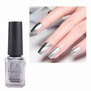 Nagellackfoder gelpolsk spegel nagellack slät glansig vattenbaserad skalbar silver nagellack metall 6 ml nagelgelbaggar x0806