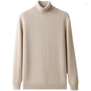 Men's Sweaters Arrival Fashion Autumn Winter Pure Cashmere High Lapel Knitting Sweater Casual Thick Size S M L XL 2XL 3XL