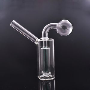 Tragbarer quadratischer Glasölbrenner Shisha Bong Bubbler Rauchende Wasserpfeifen Inline Matrix Perc Recycler Dab Rig Honeycomb Ash Catcher Shisha