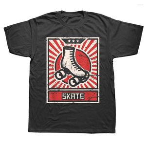 Camisetas masculinas engraçadas SKATE Roller Skating gráfico algodão streetwear manga curta presentes de aniversário estilo verão t-shirt roupas masculinas