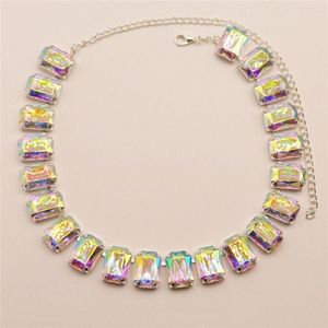 Choker Large Rhinestone Necklace Statement Jewelry For Women Christmas Party Gifts Multi Row Crystal Collar
