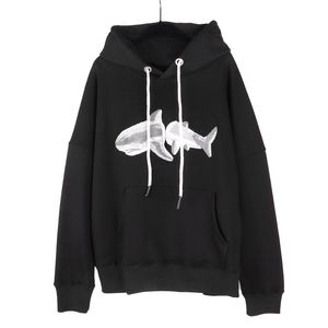 Mens designer hoodie pullover hoodies warm fish embroidery long sleep hooded sweatshirts men Casual women Top clothing size S-XL