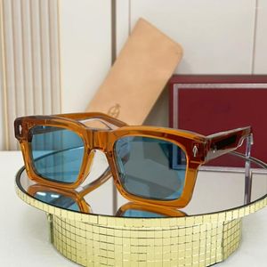 Óculos de sol jacq moda quadrado azul legal masculino de alta qualidade fibra de vinagre fabricação turismo festa praia kaine óculos femininos
