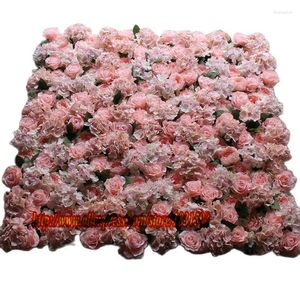 Decorative Flowers High-grade Artificial Roses Peony And Hydrangeas Wall Wedding Background Decoration Arch Flower 10pcs/lot Pink TONGFENG