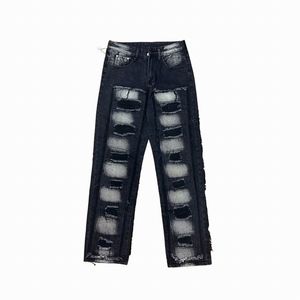 2023 Дизайнерские джинсы для мужских мужских заставляют старые вымытые брюки Прямые брюки для женщин для женщин. Случайные дно длинного стиля