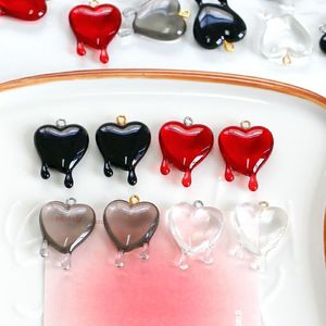 Charms 3 Stücke Nette Seltsame Geschmolzene Herz Harz Anhänger DIY Handgemachte Perlen Material Halskette Ohrringe Schmuck Zubehör Für Kinder Mädchen