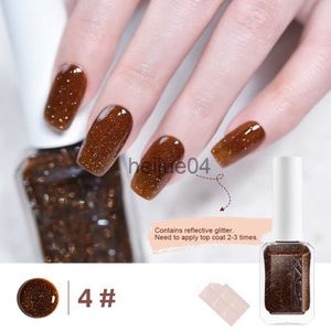 Nail Polish KADS 11ml Nail Polish Reflective Glitters Chocolate Velvet Brown Oil Nail Art Lacquer Manicure Pedicure Nails Varnish Design x0806