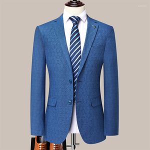 Herrdräkter 2023 Fashion Casual Boutique Business Plaid Slim Fit Suit Dress Blazers Jacka Male Coat