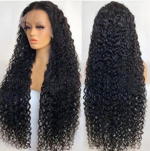 Deep Wave 13x4 13x6 HD Lace Human Hair Hair Wivs Water Wave Prackparent Curly Curly 360 Glueless Full Lace للنساء السود