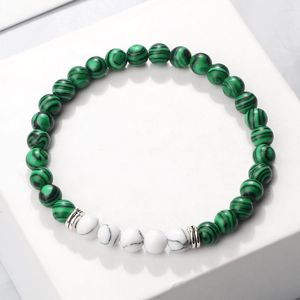 Strand Chakra Beaded Bracelet Men 6mm Malachite Natural Tiger Eye Stone Black Lava Onyx Healing Pulseras Brazaletes Mujeres Yoga Jewelry