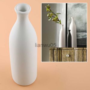 Vaser Pure White Ceramic Decorative Green Plant Tall Flower Vase Modern Elegant Floor Planter Pot For Living Room Hotel Restaurant X0806