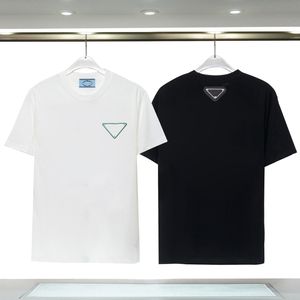 Men's Designer T-shirt High quality short sleeved fashionable men's and women's short T-shirt couple model cotton luxury men's hip-hop clothing classic triangle logo S-3XL