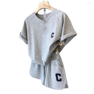 Kvinnor Tracksuits Young Women Summer Tracksuit Bekväm Lady T-shirt Shorts Set Short Hides Solid Color Daily Wear WCVF