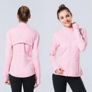 Lu lu novo l outono inverno zíper roupas de yoga secagem rápida manga longa polegar buraco treinamento correndo jaqueta feminino fino fiess casaco ong