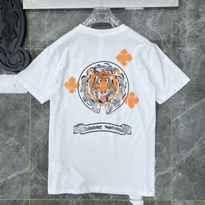 Klassiker Luxus Herren T-Shirt Marke Ch T-Shirts Designer Männer Frauen Tops T-Shirts Mode Horseshoe Sanskrit Cross Print Baumwoll-T-Shirt Lässige Kurzarm-T-Shirts Knod