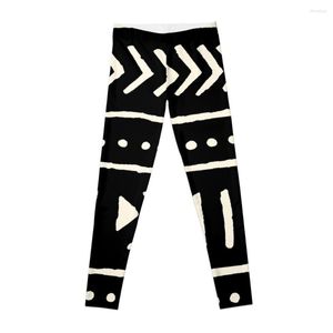 Pantaloni attivi Panno di fango africano Leggings in bianco e nero Aderenti Camicie sportive da donna Jogger da palestra da donna