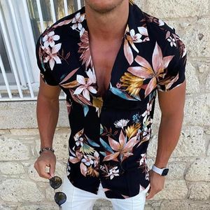 Herren Freizeithemden Hemd Camp Aloha Floral Turndown Print Outdoor Street Kurzarm Button-Down Kleidung Bekleidung Mode