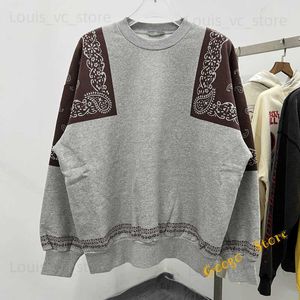 2022FW Heavy Fabric Vintage Kapital Sweatshirts Men Women 100% Cotton Cashew Flower Kapital Pullovers Streetwear Gray Hoodie T230806