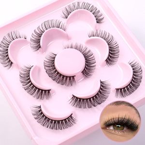 Thick Curled Fluffy False Eyelashes Extensions Naturally Soft Light Handmade Reusable Russian Curly Lashes Comfortable to Wear Full Strip Lash