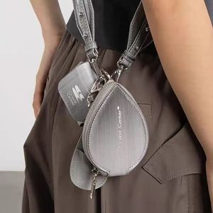 Evening Bags Small Silver Crossbody Bag Combination Mini Earphone Side Fashion Female Detachable Coin Purse Key Chain Cool 230804