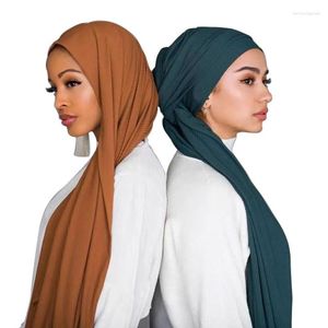 Schals Ramadan gerippter Jersey-Hijab-Schal für Damen, Baumwolle, gestreift, muslimisch, einfarbig, islamische Turbane, Kopftuch, Crinkle-Tücher