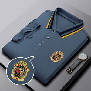 Men's Polos Arrival European Luxury Polo Mens Summer High-quality 100 Cotton Lapel Embroidered Tailor-made T-shirt 8 Colors 230804