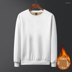 Moletons masculinos M-4XL Inverno Streetwear Fleece Sweatshirts Masculino Gola redonda Manga comprida em branco Peso leve Roupas quentes da moda para homem XXXXL