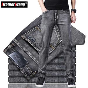 Herren Jeans Klassischer Stil Sommer Herren Dünne graue Jeans Business Mode Hochwertige Stretch Denim Gerade Hosen Männliche Markenhose J230806