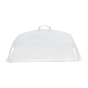 食器セット丸い白いダイニングテーブル透明な蓋ダストプルーフカバー保護フィルム実用的