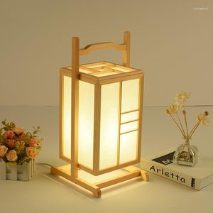 Table Lamps JaSimple Modern Wooden Led Desk Lamp Panese-style Art Deco Scotch Bedroom Bedside Home Solid Wood Droplight