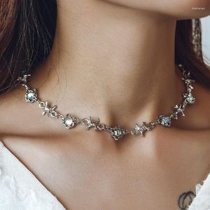 Kedjor Trendy Thorn Stitching Moonstone Necklace 2023 Sweet Cool Clavicle Chain Ins Hip Hop Cold Style Accessories