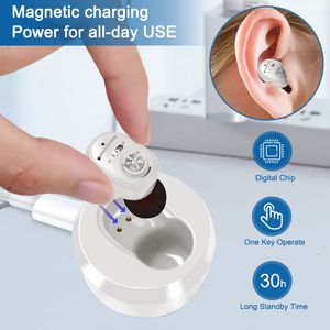 Ear Care Supply Rechargeable Hearing Aids Mini Digital Hearing Aid Sound Amplifier for Deafness Elderly High Power Noise Reduction audifonos 230804